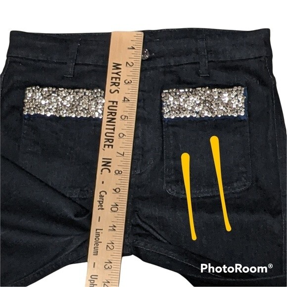 7 for all mankind embellished black skinny jeans pockets higher rise 28x… - Picture 5 of 15